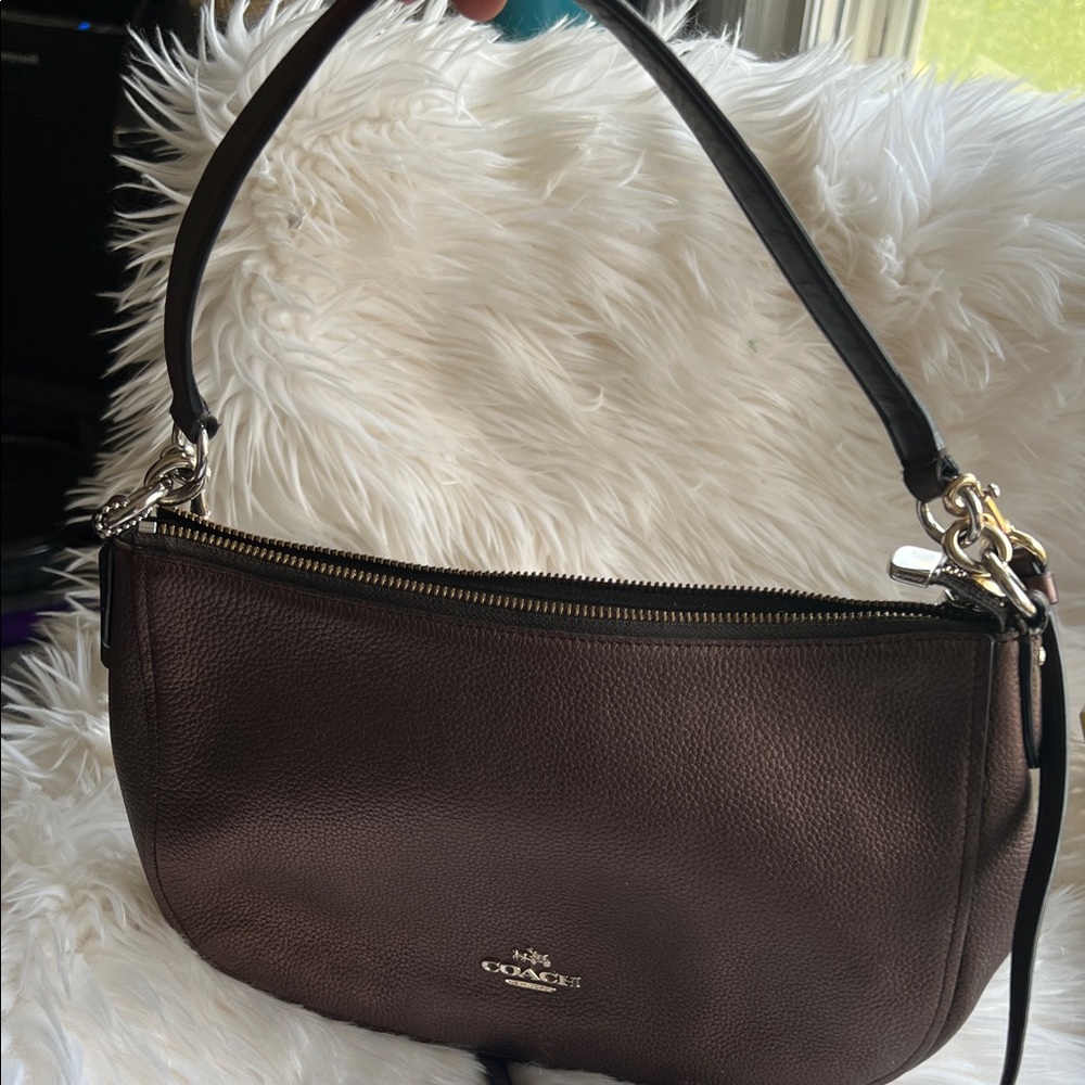Coach Dark Brown Leather Shoulder Bag